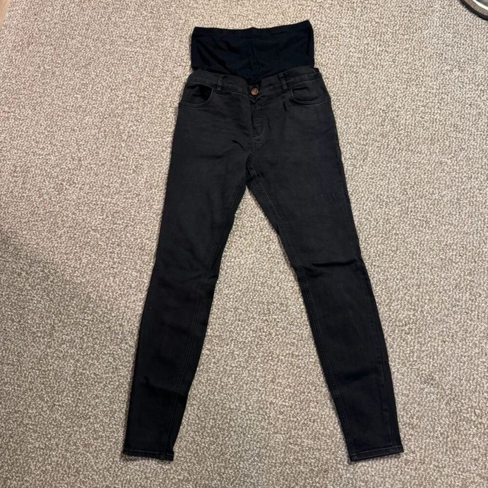 ASOS Maternity Skinny Jeans Black Over Belly Panel UK 12 / US 8